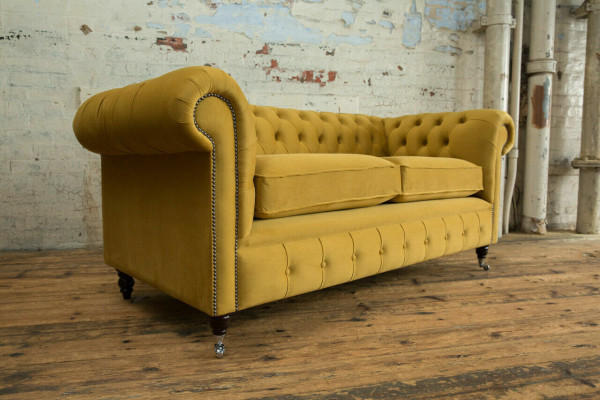 Chesterfield giallo due posti designer divano soggiorno.setColorway Couch.