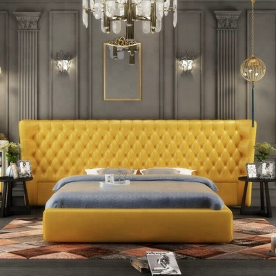 Pannello letto XXL Big Wand Chesterfield design di lusso per hotel 200x200cm nuovo