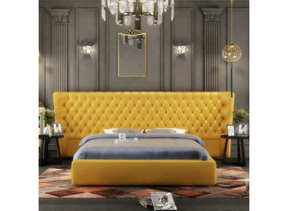 Pannello letto XXL Big Wand Chesterfield design di lusso per hotel 200x200cm nuovo