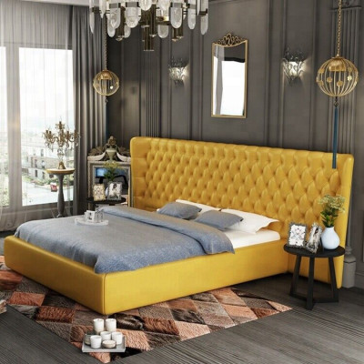 Pannello letto XXL Big Wand Chesterfield design di lusso per hotel 200x200cm nuovo