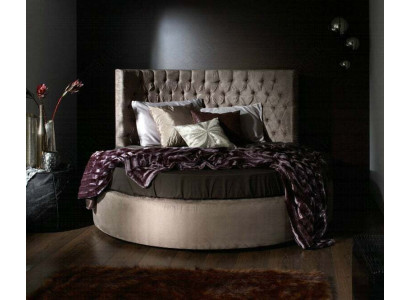 Rotondo Chesterfield Letto Rotondo di Lusso Classico Hotel Tessuto in Velluto e Pelle Nuovi