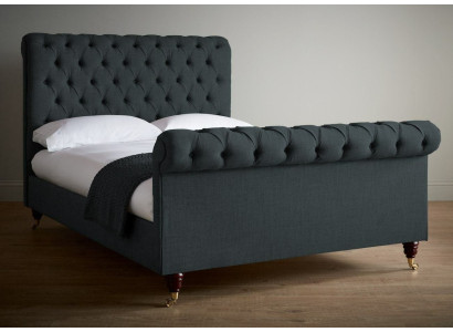 Chesterfield Design Polster Letto matrimoniale inglese Nero 140/160/180x200 Letti