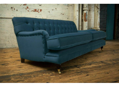 Blu moderno Chesterfield divano a tre posti di lusso.