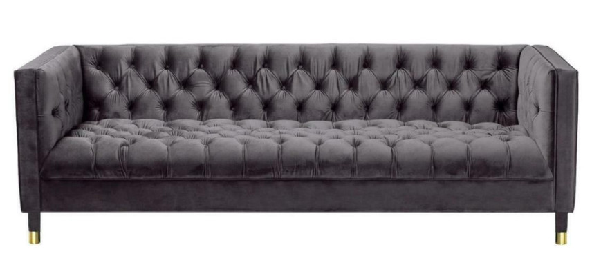 Divano Chesterfield in antracite Creative Möbel Divani a 4 posti Tessuto Couches