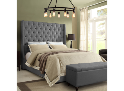 Design classico Letto Imbottito Tessile 140x200cm Letto Chesterfield