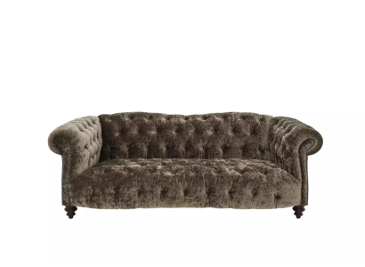 Divano Chesterfield in tessuto o pelle, divano imbottito, set di poltrone a 3 posti.