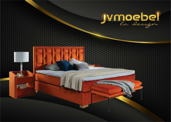 Chesterfield letto matrimoniale in velluto per la camera da letto con comodini, 3 pezzi.