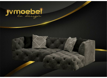 Chesterfield Divano angolare a L L-Form Tela di design Divano Set di imbottitura Angolo Nuovo