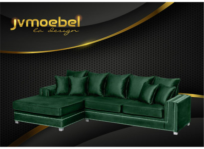 Divano a angolo L-forma in tessuto design di lusso divano componibile imbottito.