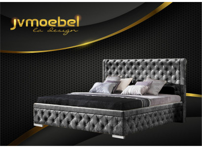 Struttura letto in tessuto. Mobili di lusso. Letti. Tessuto. Design tessile per la camera da letto. Nuovo.