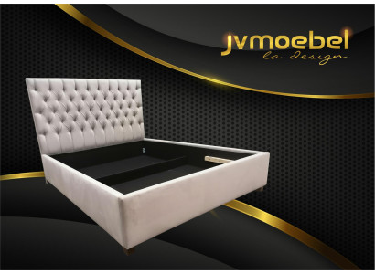 Chesterfield Letto Imbottito Design di Lusso Doppio Letto d'Hotel Oro di Lusso Nuovo