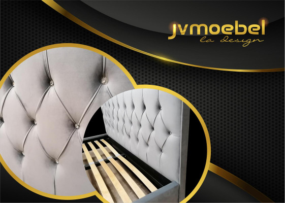 Chesterfield Tessile Letto Imbottito Design 140x200 Letto Matrimoniale Letti Struttura del Letto