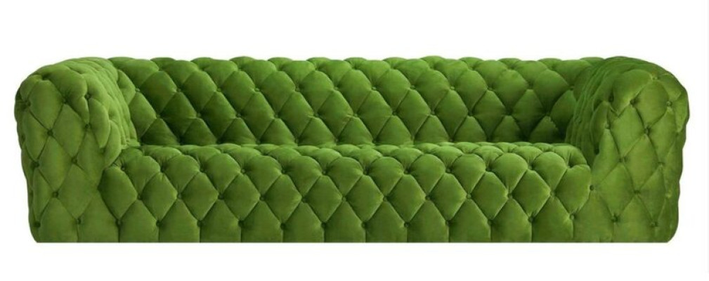 Pinke Xxl Divano Chesterfield Chesterfield in stoffa imbottita Viersitzer 250cm nuovo