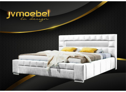 Letto a molle imbottito di lusso in tessuto, blu, doppio design di mobili per la camera da letto dell'hotel.