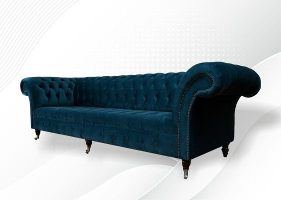 Divano moderno Chesterfield imbottito in tessuto design divano in tessamoderno 4 posti letto
