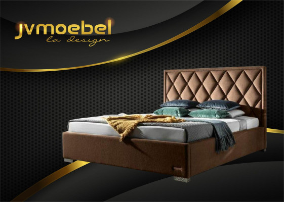 Designer Letto Tessile Design Camera da Letto Mobili Letti di Lusso Struttura Imbottita Nuova