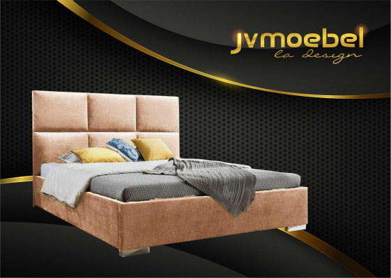 Moderno letto matrimoniale in tessuto per camera da letto Chesterfield 180x200.