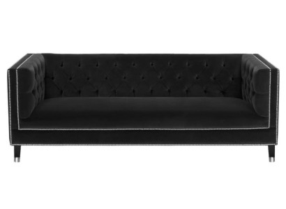 Lusso Divano in tessuto nero velluto a tre posti Hotel Soggiorno Pratica