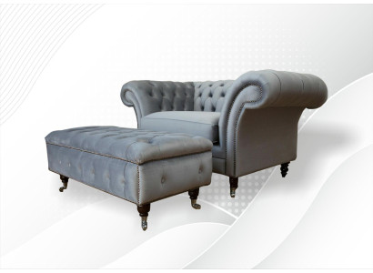 Design divano Chesterfield in tessuto poltrona 1.5-posti divani imbottiti Lounge Club Nuovo