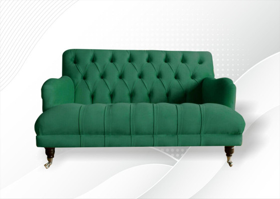 Chesterfield poltrona divano divano Chesterfield poltrone 1,5 posti singolo verde tessuto