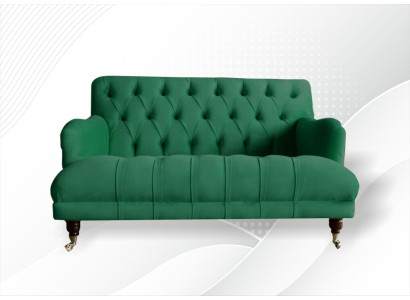 Chesterfield poltrona divano divano Chesterfield poltrone 1,5 posti singolo verde tessuto