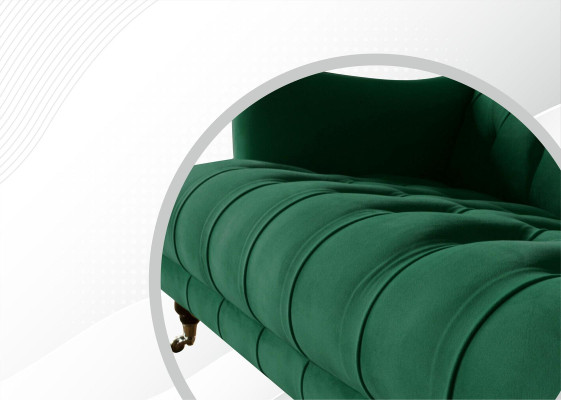 Chesterfield poltrona divano divano Chesterfield poltrone 1,5 posti singolo verde tessuto