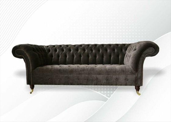 Chesterfield Original Mobili Divano a 3 posti Tessuti in tessuto Nuovo