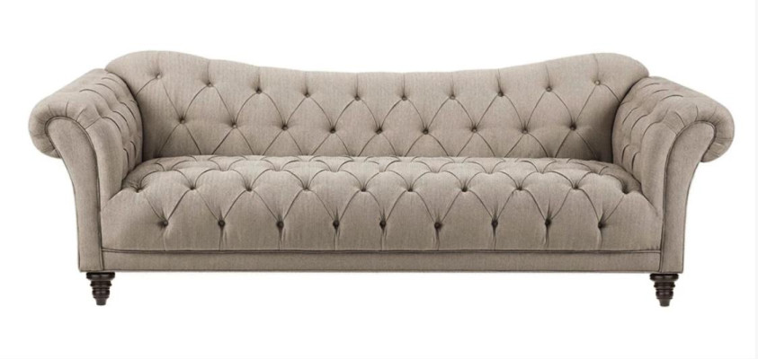 Divano beige con bottoni Divano Chesterfield Imbottito Sedile Divani Divani di lusso Nuovo