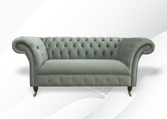 Chesterfield divano divano divani imbottiti classici 2 posti in pelle tessuto tessile nuovo