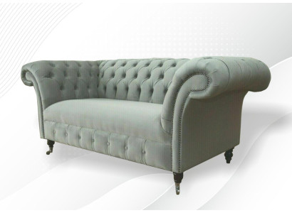 Chesterfield divano divano divani imbottiti classici 2 posti in pelle tessuto tessile nuovo