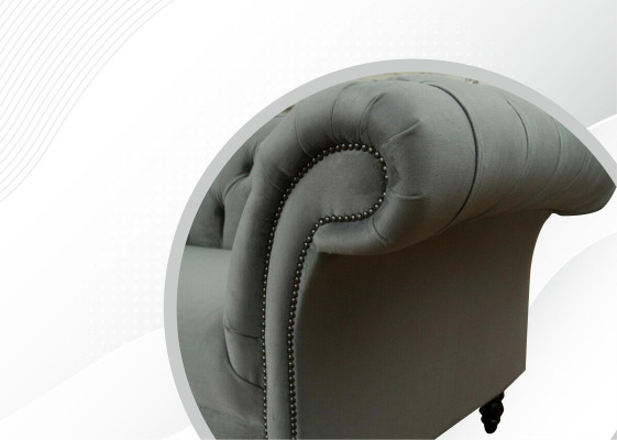 Chesterfield divano divano divani imbottiti classici 2 posti in pelle tessuto tessile nuovo