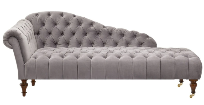Chaiselongue Mobili classici Beige Divano soggiorno Tessuto Chesterfield