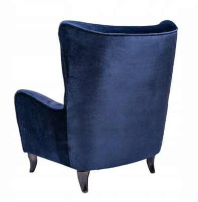 Poltrona in tessuto velluto Chesterfield Moderni divani blu per il salotto.