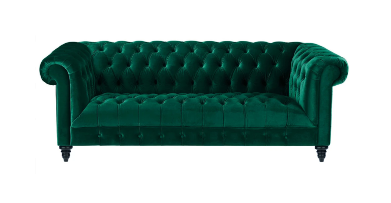Chesterfield divano turchese Luxury imbottito divano con bottoni in velluto a tre posti