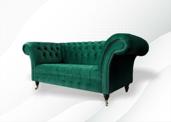 Chesterfield divano a 2 posti verde Poltrone Divani Apparecchie Sofà Poltrona Club Tessuto