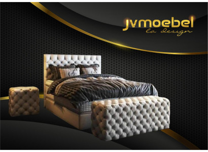 Letto 2x Comodini 3 pezzi. Set camera da letto Design mobili di lusso Moderni Letti Nuovi