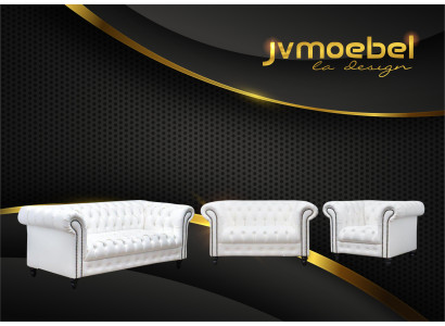 Moderno set di designer con 3 posti Chesterfield set da soggiorno