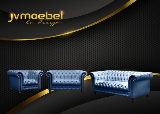 Moderno set di designer con 3 posti Chesterfield set da soggiorno