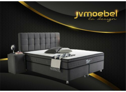 Elegante set di 3 pezzi letto boxspring con comodino - Mobili da letto di lusso.