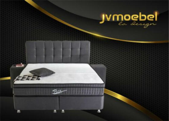 Elegante set di 3 pezzi letto boxspring con comodino - Mobili da letto di lusso.