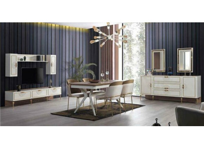 Tavolo da console Specchio Madia xxl Consolle Comò Madie 3 pezzi