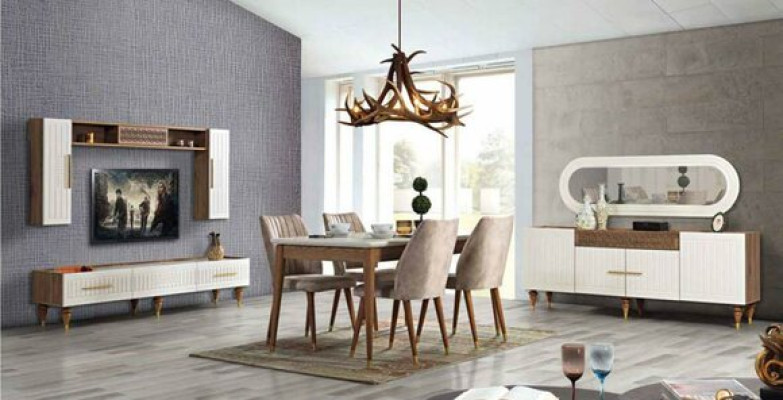 Comò cassetti legno credenza specchio massiccio comodini soggiorno.