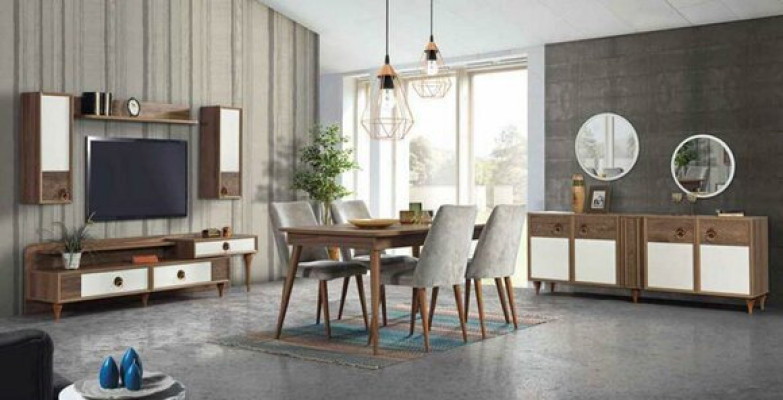 Comò cassettiera legno consolle specchio massiccio soggiorno comò