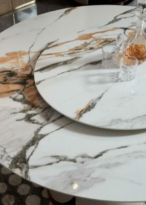 Tavolo da pranzo 6 sedie in pelle sala da pranzo tavolo sedia rotondo design moderno mobili