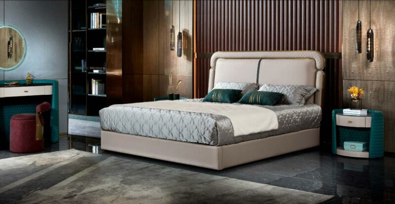 Tavolino trucco Sgabello Camera da letto Pelle Tessuto Consolle Design moderno Nuovo trucco