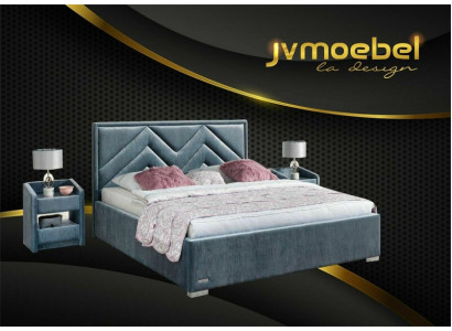 Set completo per la camera da letto Letto 2x Comodino 3 pezzi Set Designer Letti di lusso