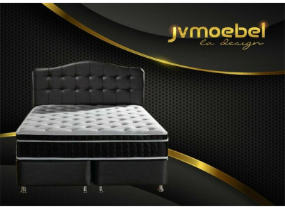 Letto in pelle 2x Comodino 3 pz. Set da camera da letto Mobili Moderni di lusso Letti nuovi