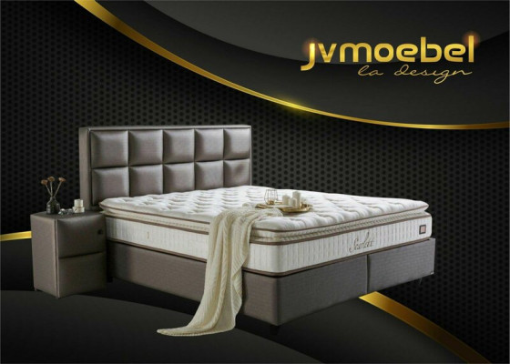 Letto in pelle 2 comodini 3 pezzi. Set camera da letto mobili moderni di qualità - letti nuovi
