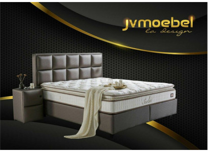 Letto in pelle 2 comodini 3 pezzi. Set camera da letto mobili moderni di qualità - letti nuovi