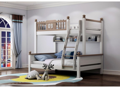 Letto a castello a due piani, letti a castello, letto superiore, legno massello, camera per bambini e ragazzi, nuovo.